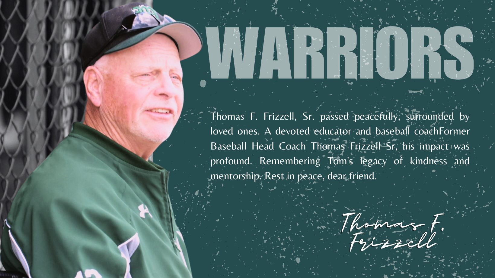 Massasoit Community College remembers faculty and former Baseball Head Coach Thomas Frizzell
