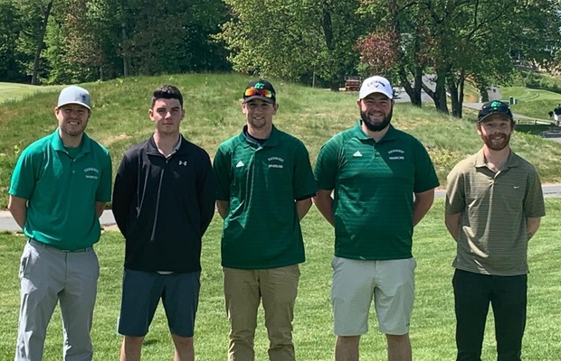 2019 Massasoit Golf Team
(L-R): Head Coach Mike Croatti, Chris McMorrow, Bobby Belezos, Ricky Sherlock, Dan McColgan