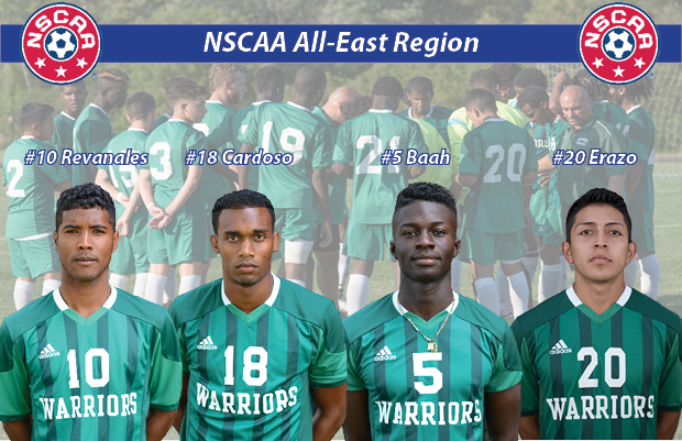 Four Men’s Soccer Players Named To NSCAA All-East Regional Teams