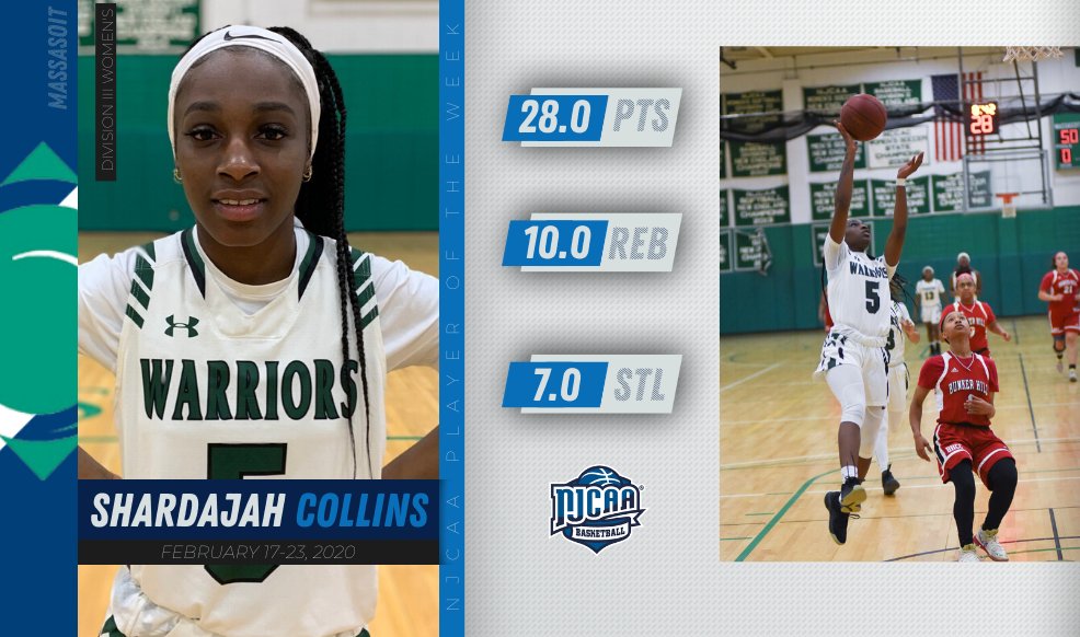 Shardajah Collins Named NJCAA Division III Women’s Basketball Player of the Week